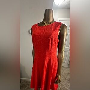 Sandra Darren Vibrant Red Midi Dress